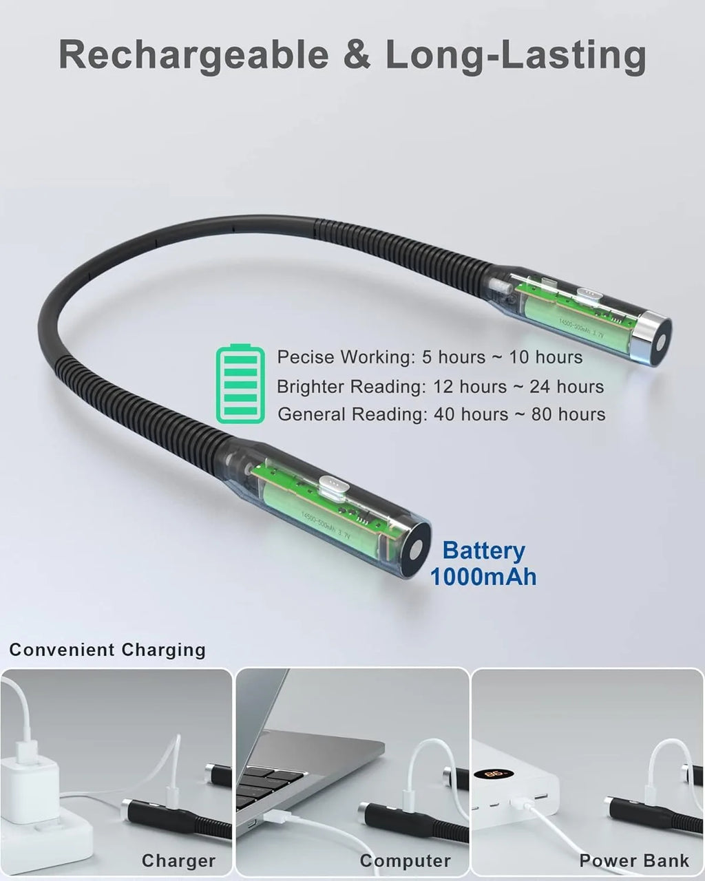 Rechargeable Neck Reading Light