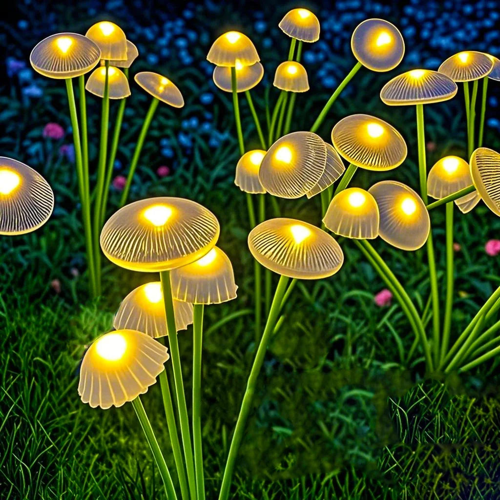 Solar Garden Lights Dual Mode LED – Solar Mushroom Lights Waterproof Jellyfish Decor for Yard, Patio & Pathway Ambiance