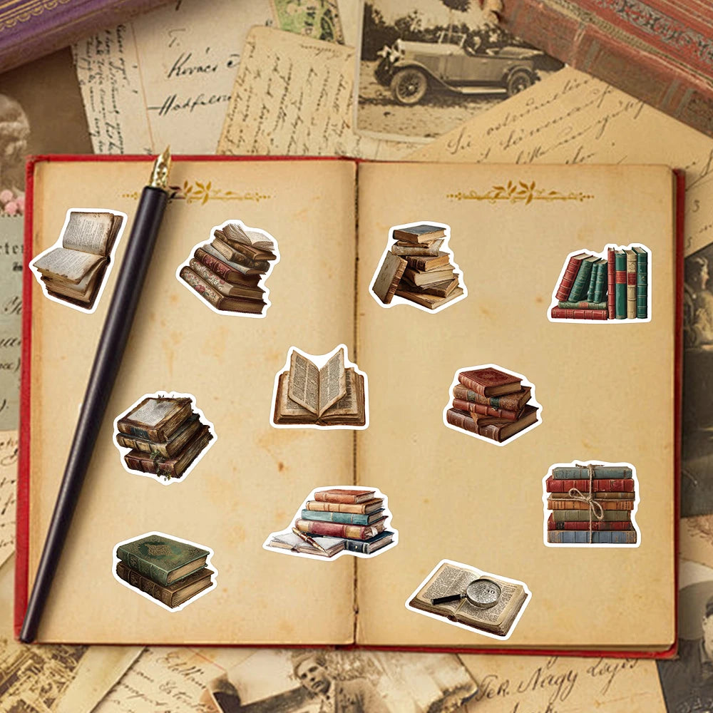 Vintage Book Sticker Decals