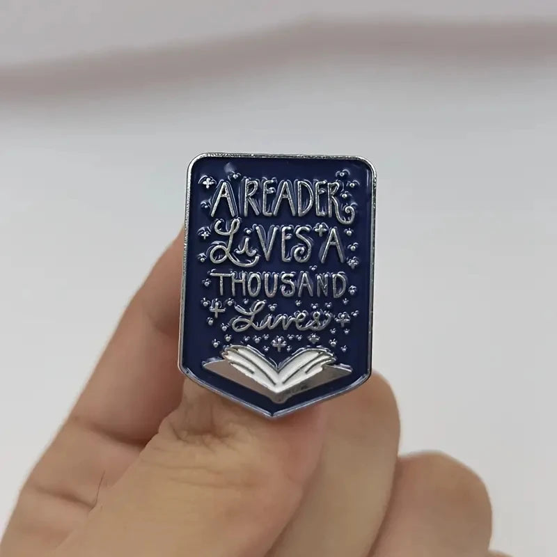 A Reader Lives a Thousand Lives Enamel Brooch Pin