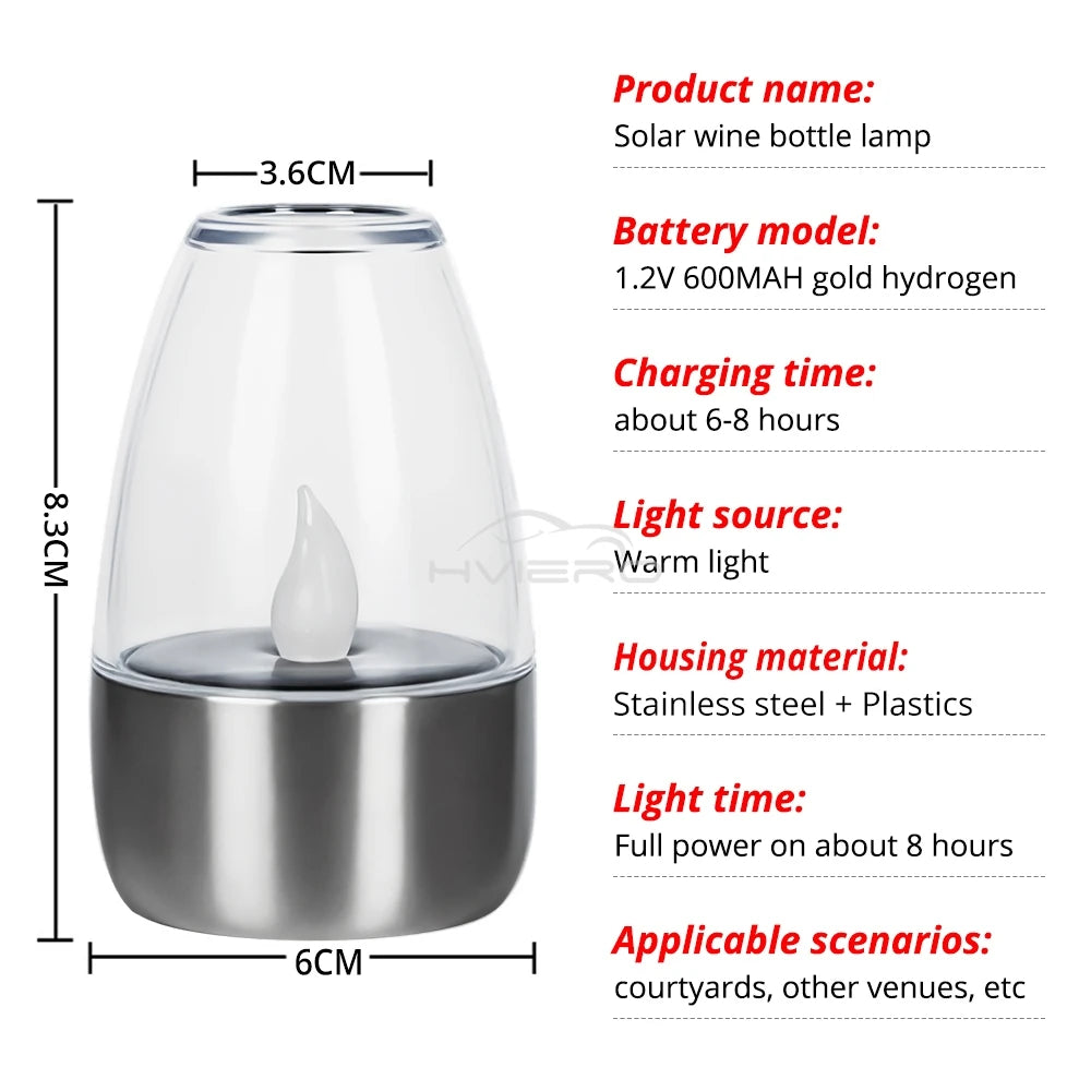LED Solar Candles Light – Flameless Rechargeable Night Lights for Garden Decor, Outdoor Wedding, Party &amp; Waterproof Atmosphere Lamp