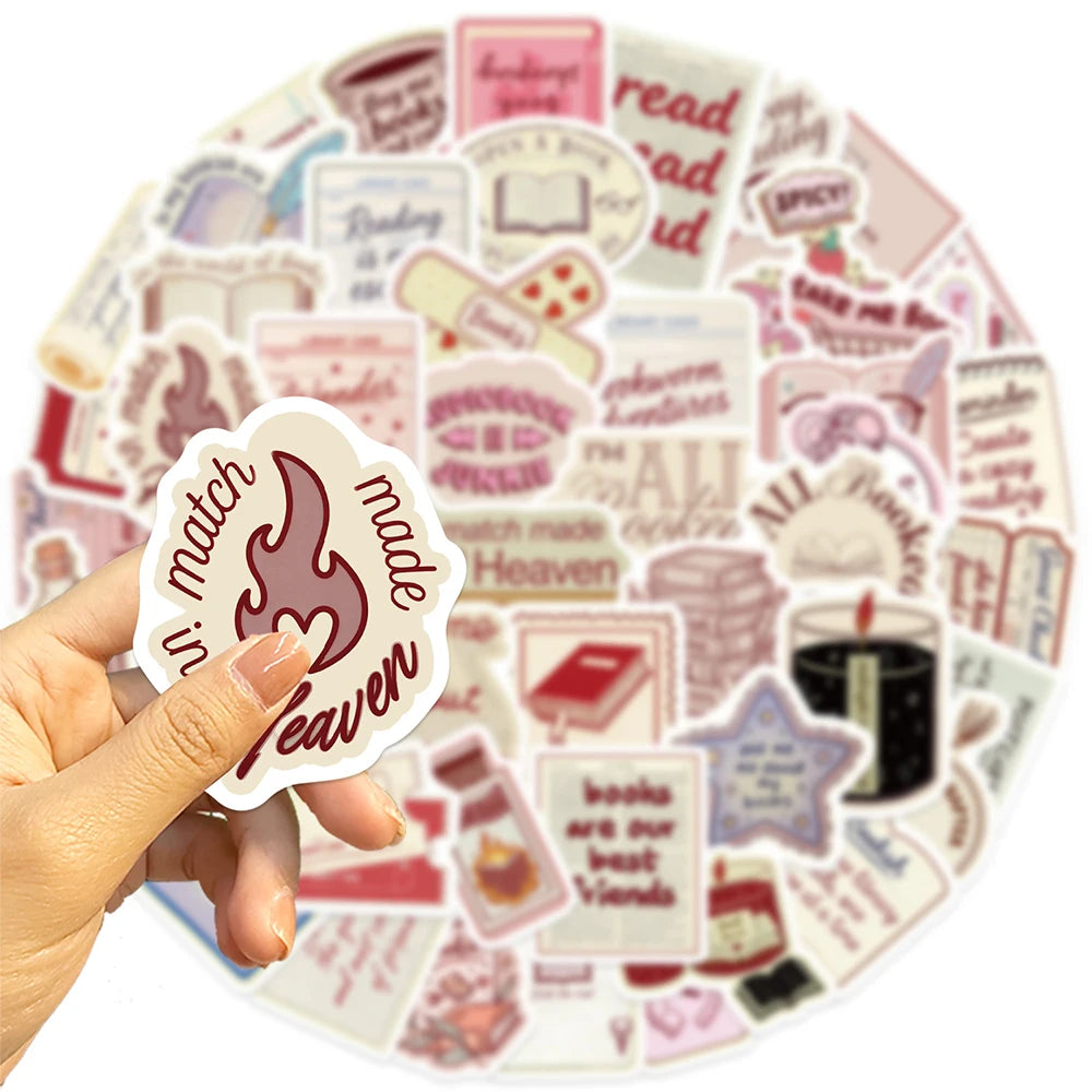 10/30/50pcs Cartoon Bookish Aesthetic Graffiti Stickers Funny Decoration Decals DIY Stationery Phone Suitcase Waterproof Sticker