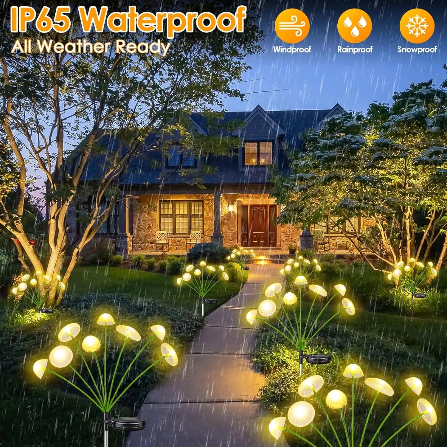 Solar Garden Lights Dual Mode LED – Solar Mushroom Lights Waterproof Jellyfish Decor for Yard, Patio & Pathway Ambiance