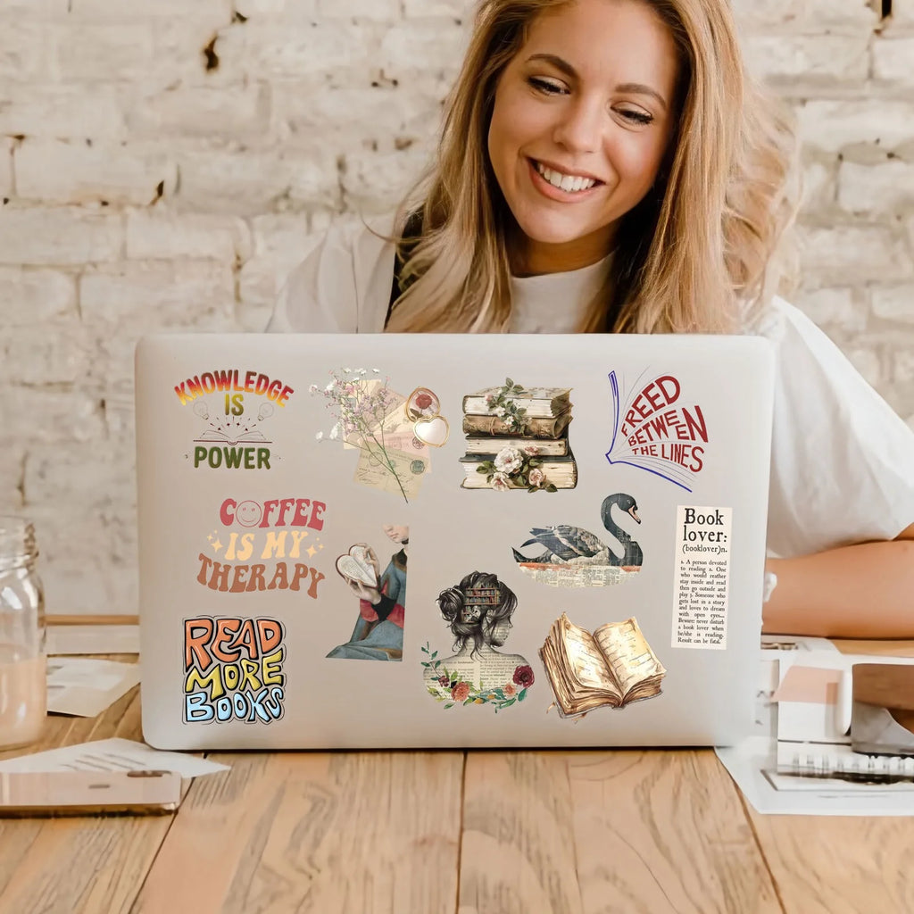 Vintage Bookish Reader Sticker Pack