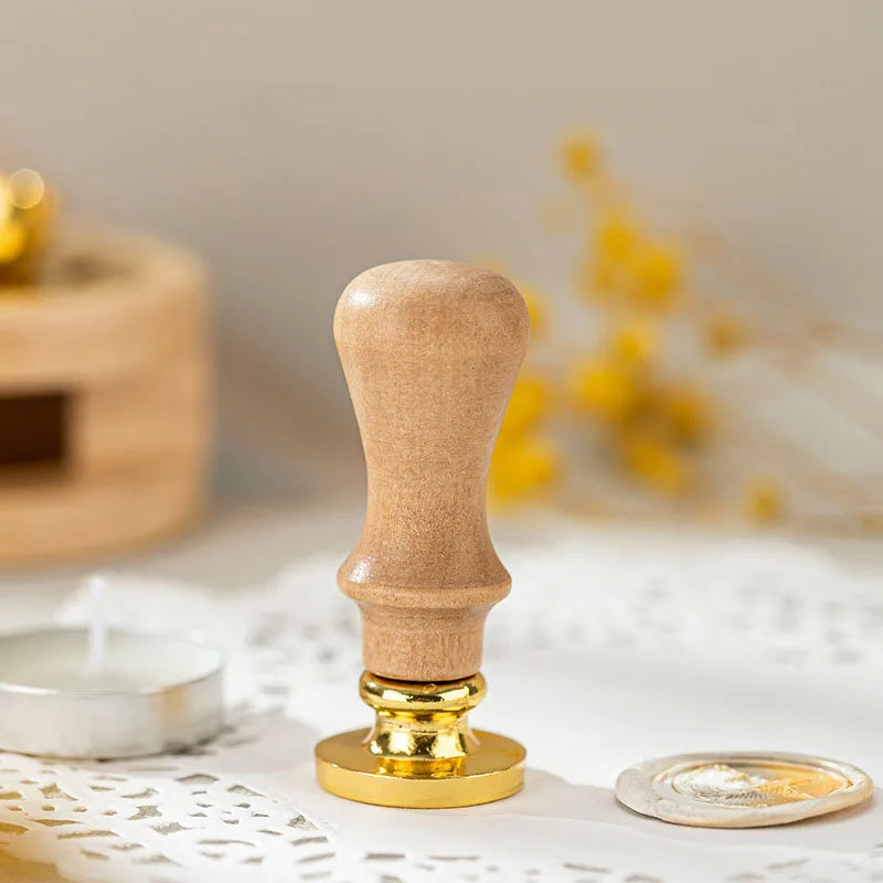 Wax Bead Pot Stick Heater Wax Seal Stamp Set Lacquer Furnace Seal Spoon Handle Stamp Melting Spoon Rubber Wood Melting Heater