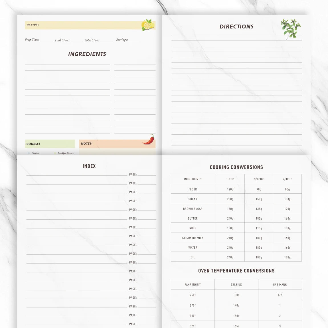 Hardcover Recipe Book – Personal & Family Use | Portable Keepsake Cookbook, Holds 80 Recipes, Full-Color Interior