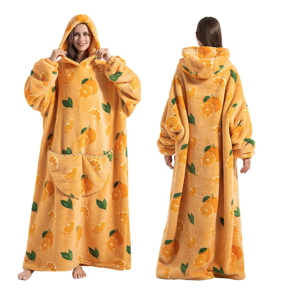 Wearable Sherpa Fleece Blanket Hoodie