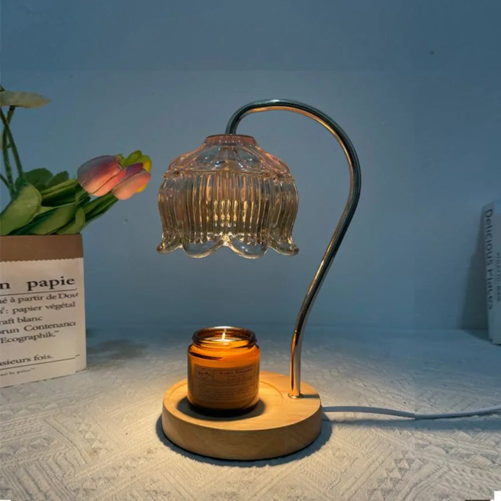 Flower Candle Warmer Lamp with Timer, Dimmable Candle Lamp Warmer, Christmas Birthday Gift, House Warming Decor, For Jar Candles