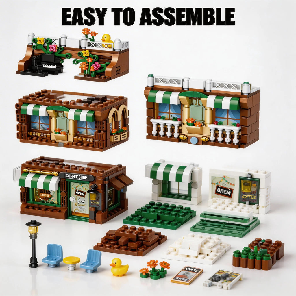 City Street Coffee Shop Modular Building Block Set