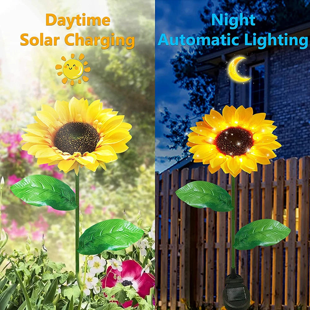 LED Solar Sunflower Outdoor Lawn Light – IP65 Waterproof Pathway,Yard & Garden Decoration Solar Flowers Lamp