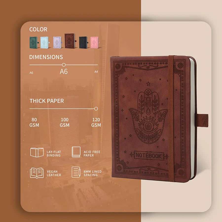 A6 Leather Pocket Lined Notebook