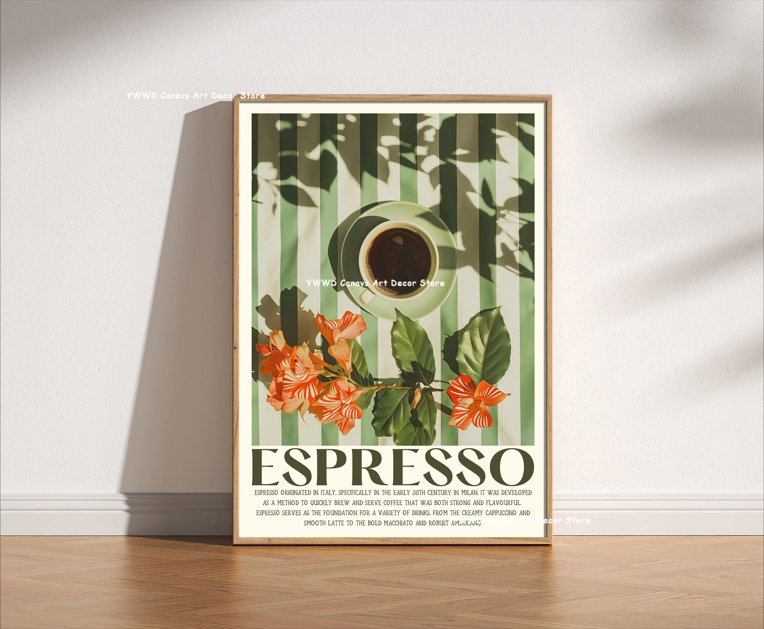 Buongiorno Espresso Canvas Print What Is Tea Food and Beverage Kitchen Wall Art Poster for Modern Living Room Home Decor