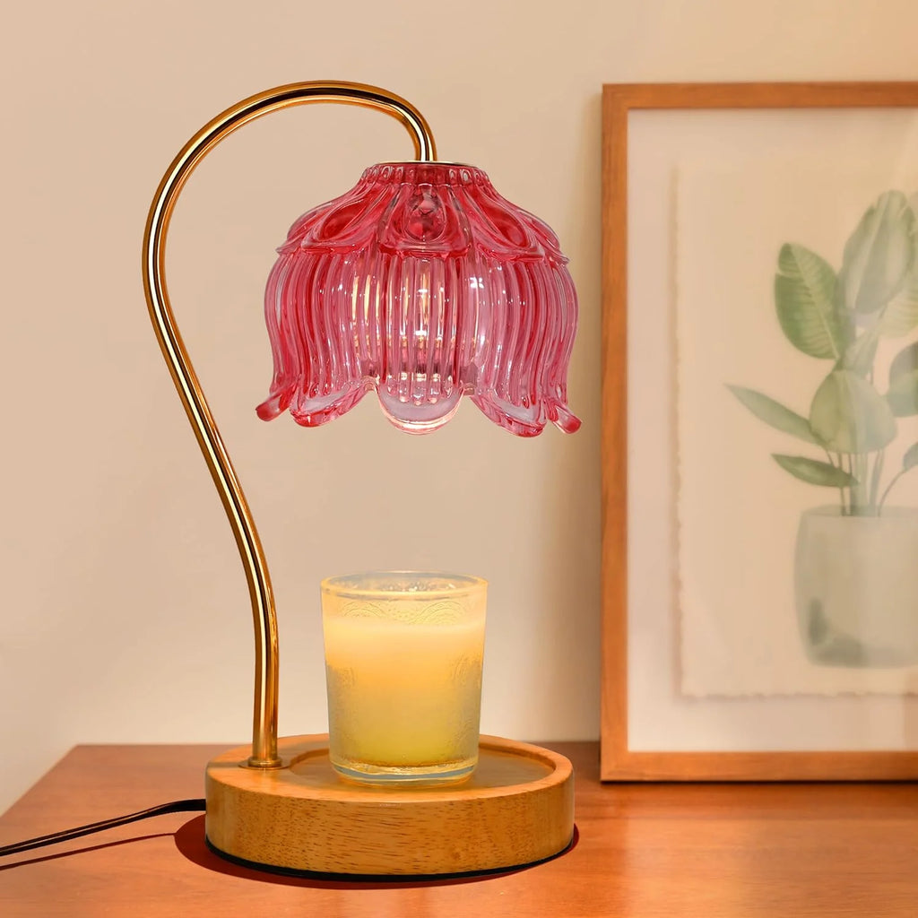 Flower Candle Warmer Lamp with Timer, Dimmable Candle Lamp Warmer, Christmas Birthday Gift, House Warming Decor, For Jar Candles