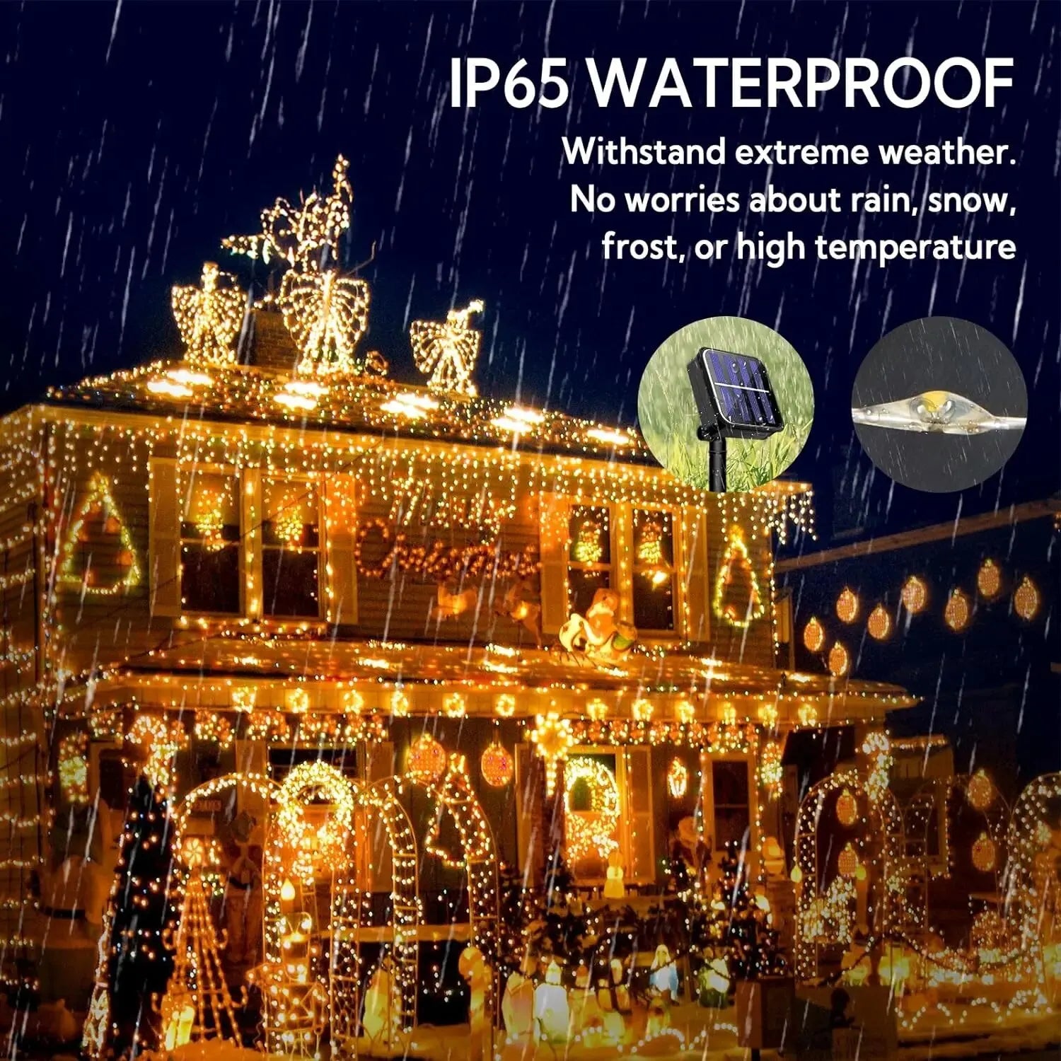 Solar String Lights Outdoor Waterproof – Solar Fairy Lights with 8 Modes for Garden, Patio, Wedding & Christmas Decorations