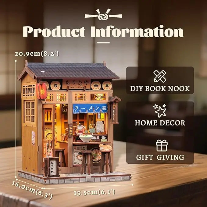 CUTEBEE Book Nook Kit DIY Miniature Model Dollhouse for Adults and Teens Bookshelf Decor 3D Wooden Puzzle Gifts for Family