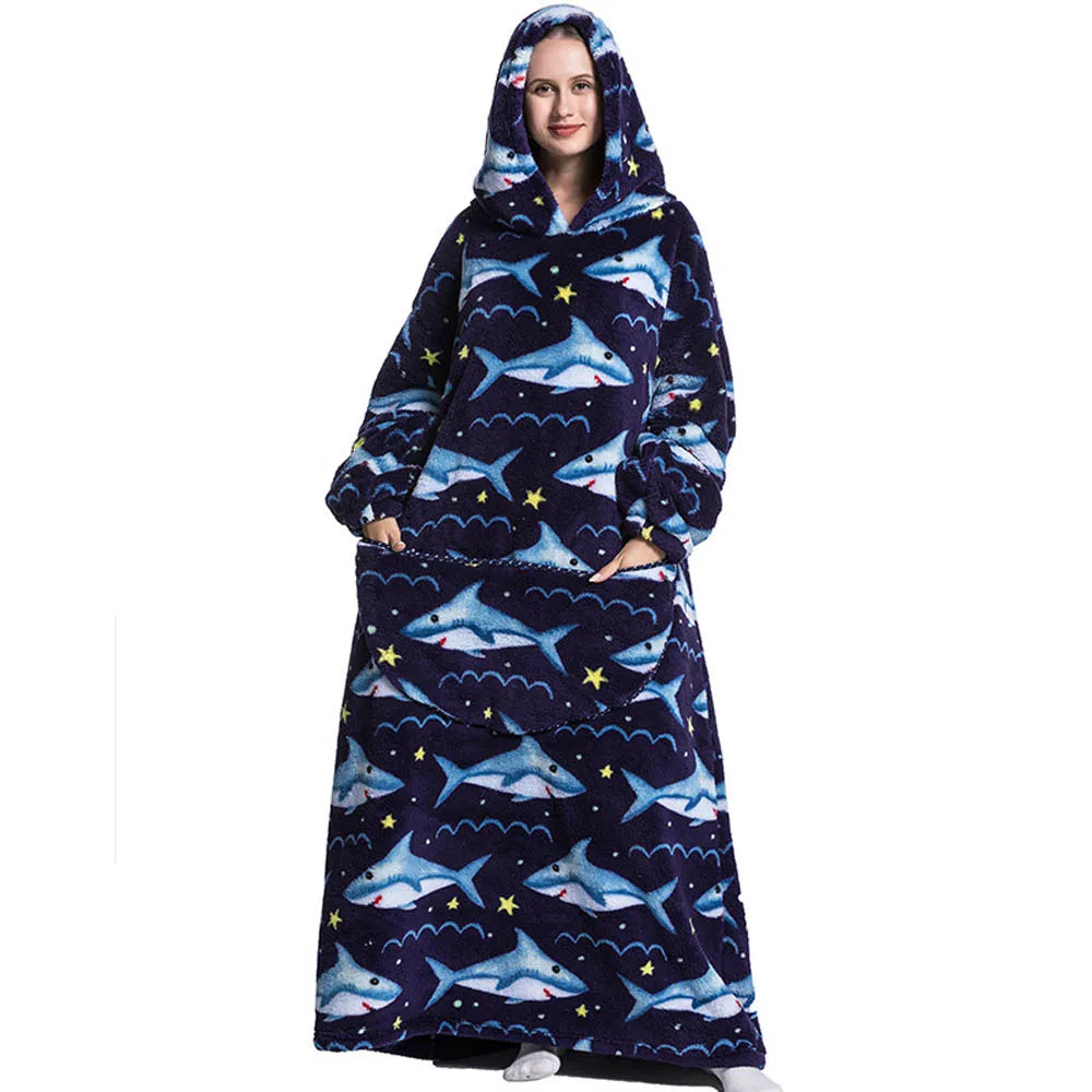 Wearable Sherpa Fleece Blanket Hoodie