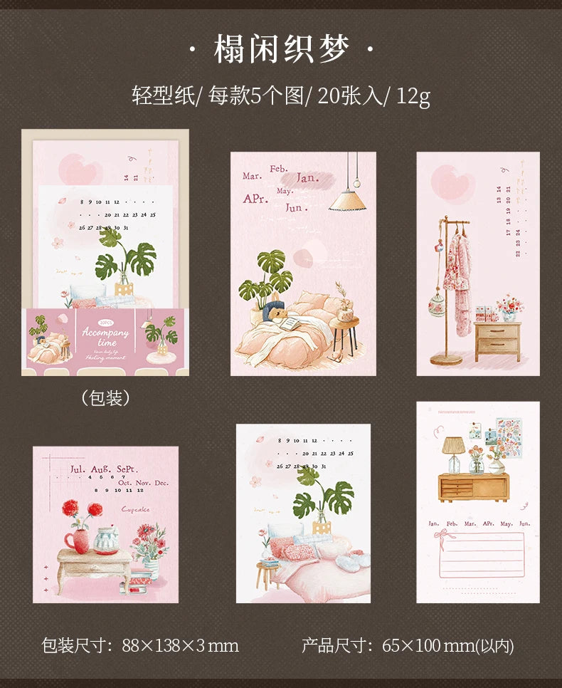 Journal GO 20pcs Time with You Note Pads Creative Warm Journaling Scrapbook Decorative Material Paper Stationery Notes
