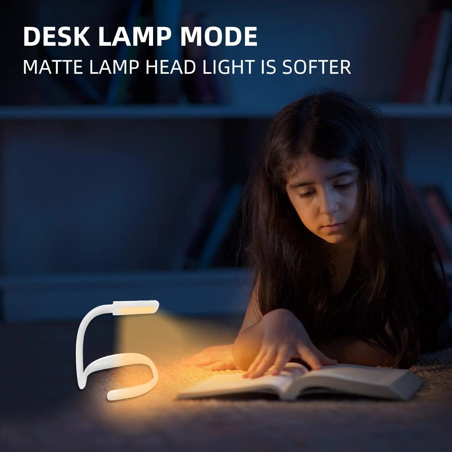 Neck Reading Light, LED Book Light for Reading in Bed, Rechargeable 3 Brightness Levels, Perfect for Reading Camping Repairing, Reading Light for Student, White