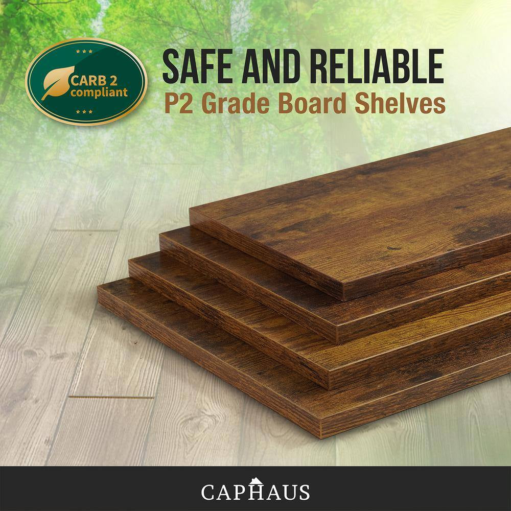 52 In. Industrial Book Shelves, 24 In. Width 4-Shelf Ladder Bookcase for Home Office, Living Room and Kitchen